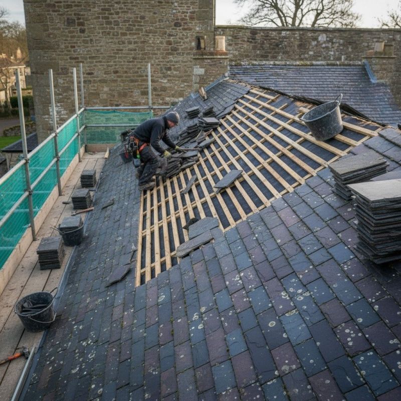 Slate Roof Replacement in Glenolden, PA